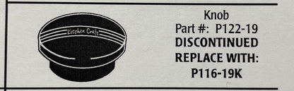 P116-19K - Square Knob - WaterlessCookware